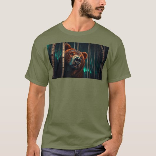 Grizzlybär im Wald T-Shirt (Vorderseite)