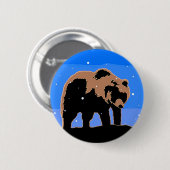 Grizzlybär im Winter - Original Wildlife Art Button (Vorne & Hinten)