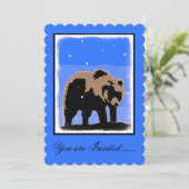 Grizzlybär im Winter - Original Wildlife Art Einladung (Stehend Vorderseite)