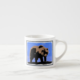 Grizzlybär im Winter - Original Wildlife Art Espressotasse