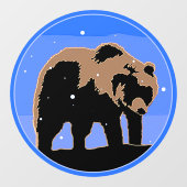 Grizzlybär im Winter - Original Wildlife Art Fensteraufkleber (Blatt)
