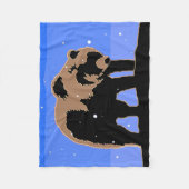 Grizzlybär im Winter - Original Wildlife Art Fleecedecke (Vorderseite)