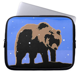 Grizzlybär im Winter - Original Wildlife Art Laptopschutzhülle