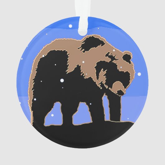 Grizzlybär im Winter - Original Wildlife Art Ornament (Rückseite)
