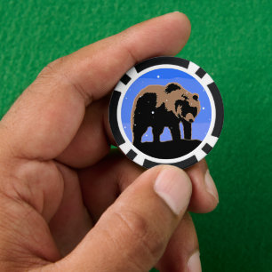 Grizzlybär im Winter - Original Wildlife Art Pokerchips