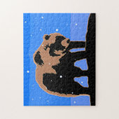 Grizzlybär im Winter - Original Wildlife Art Puzzle (Vertikal)