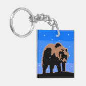 Grizzlybär im Winter - Original Wildlife Art Schlüsselanhänger (Vorderseite links)