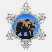 Grizzlybär im Winter - Original Wildlife Art Schneeflocken Zinn-Ornament (Vorderseite)