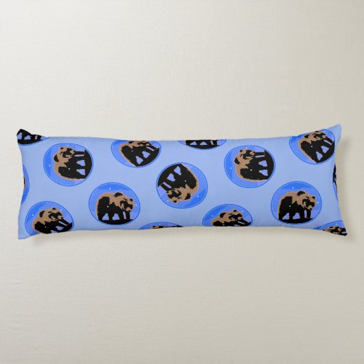 Grizzlybär im Winter - Original Wildlife Art Seitenschläferkissen (Rückseite)