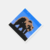 Grizzlybär im Winter - Original Wildlife Art Serviette (Ecke)