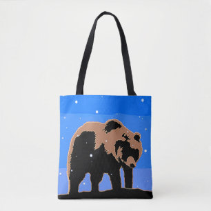 Grizzlybär im Winter - Original Wildlife Art Tasche