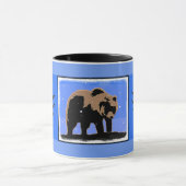 Grizzlybär im Winter - Original Wildlife Art Tasse (Zentrum)