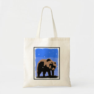 Grizzlybär im Winter - Original Wildlife Art Tragetasche