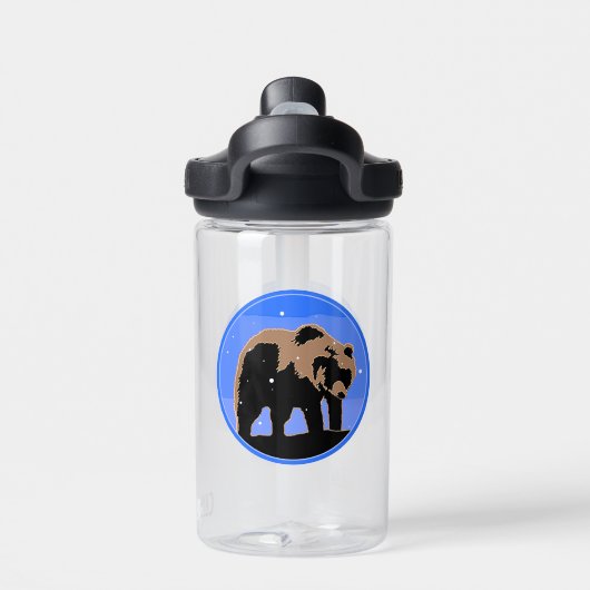 Grizzlybär im Winter - Original Wildlife Art Trinkflasche (Rückseite)