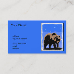 Grizzlybär im Winter - Original Wildlife Art Visitenkarte