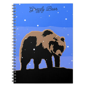 Grizzlybär im Winter - Originale Wildlife-Kunst Notizblock