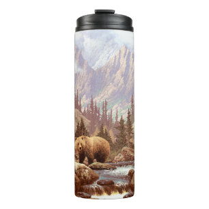Grizzlybär in den Rocky Mountains / AF-006bear,g Thermosbecher