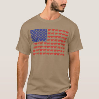 Grizzlybär in einer US-Flagge T-Shirt