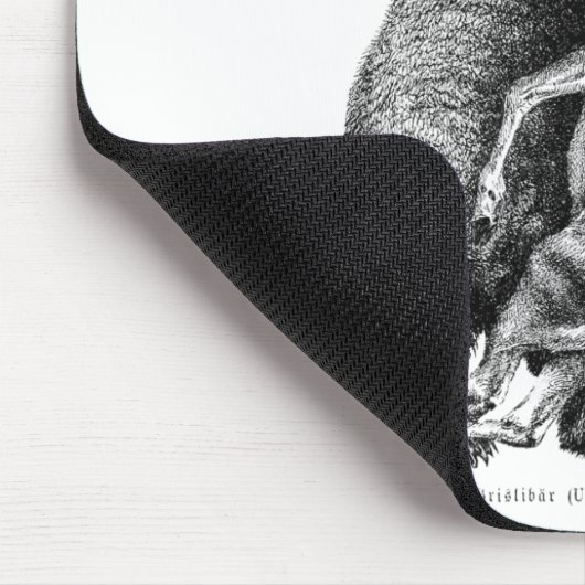 Grizzlybär Jagd Hirsch Einfach Zeichnend Mousepad (Ecke)