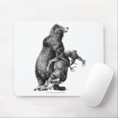 Grizzlybär Jagd Hirsch Einfach Zeichnend Mousepad (Mit Mouse)