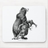 Grizzlybär Jagd Hirsch Einfach Zeichnend Mousepad (Vorne)