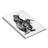 Grizzlybär Jagd Hirsch Einfach Zeichnend Notizblock (Rechte Seite)