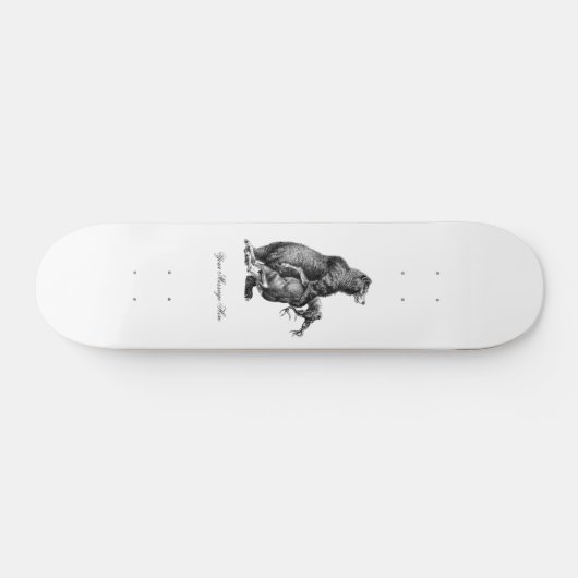 Grizzlybär Jagd Hirsch Einfach Zeichnend Skateboard (Horizontal)