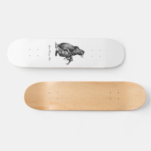 Grizzlybär Jagd Hirsch Einfach Zeichnend Skateboard (Horizontal)