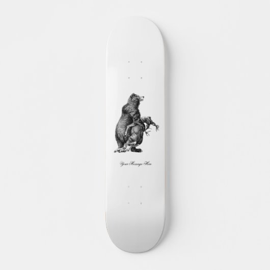 Grizzlybär Jagd Hirsch Einfach Zeichnend Skateboard (Vorne)