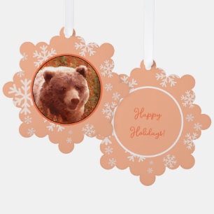 Grizzlybär-Jungtier in Feuerkraut-Malerei, Wildtie Ornament Karte