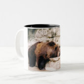 Grizzlybär-Kaffeetasse Zweifarbige Tasse (Vorderseite Links)