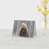 Grizzlybär Karte (Gelbe Blume)