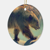 Grizzlybär Keramik Ornament (Links)