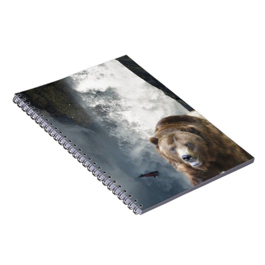 Grizzlybär, Lachs und Wasserfall Notizblock (Rechte Seite)