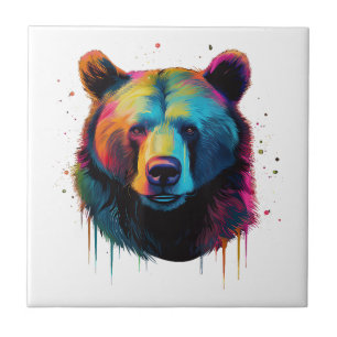 Grizzlybär Liebhaber des Pops Art Big Grizzly Bäre Fliese
