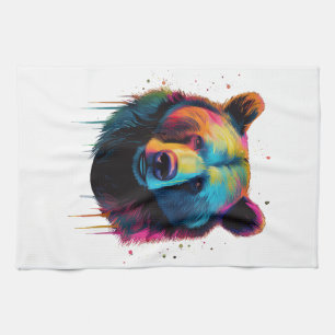 Grizzlybär Liebhaber des Pops Art Big Grizzly Bäre Geschirrtuch
