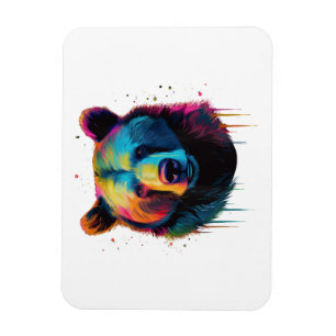 Grizzlybär Liebhaber des Pops Art Big Grizzly Bäre Magnet