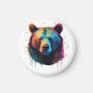 Grizzlybär Liebhaber des Pops Art Big Grizzly Bäre Magnet