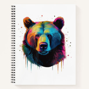 Grizzlybär Liebhaber des Pops Art Big Grizzly Bäre Notizblock