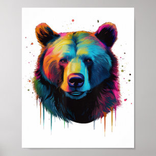 Grizzlybär Liebhaber des Pops Art Big Grizzly Bäre Poster