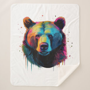 Grizzlybär Liebhaber des Pops Art Big Grizzly Bäre Sherpadecke