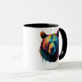 Grizzlybär Liebhaber des Pops Art Big Grizzly Bäre Tasse (VorderseiteRechts)