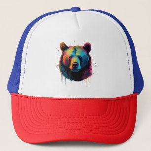Grizzlybär Liebhaber des Pops Art Big Grizzly Bäre Truckerkappe