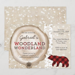 Grizzlybär lumberjack karierte Geburtstagsparty Einladung