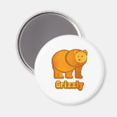 Grizzlybär Magnet (Vorderseite/Rückseite)