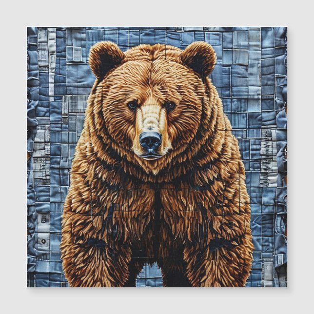 Grizzlybär Magnetkarte (Vorderseite)