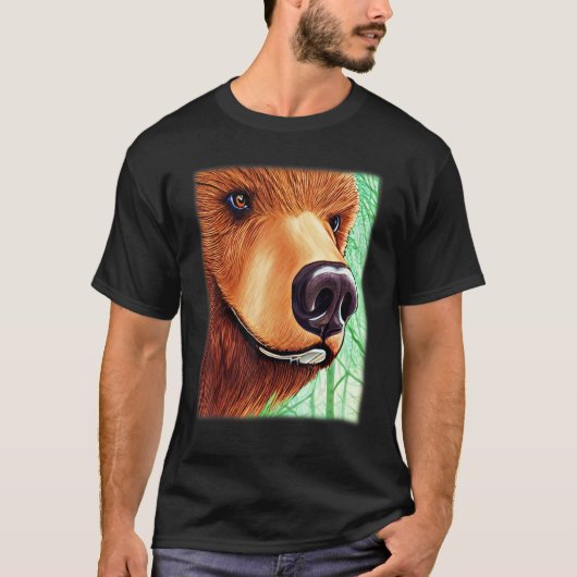 Grizzlybär-Motiv mit tierischem Aufdruck T-Shirt (Vorderseite)