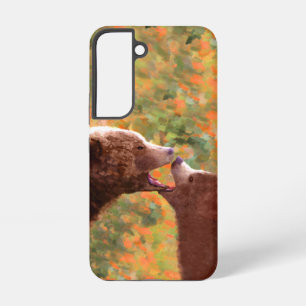 Grizzlybär-Mutter-und-Jungtier-Malerei - Wildtierk Samsung Galaxy Hülle