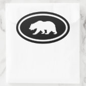 Grizzlybär Ovaler Aufkleber (Tasche)