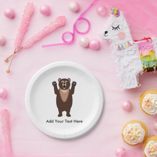 Grizzlybär Pappteller (Party)